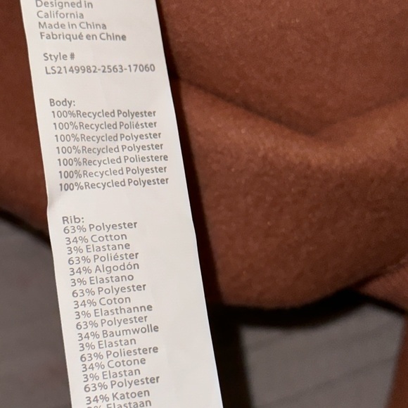 Fabletics Polar Fleece Rayon Rust Brown Size XL - Picture 6 of 6